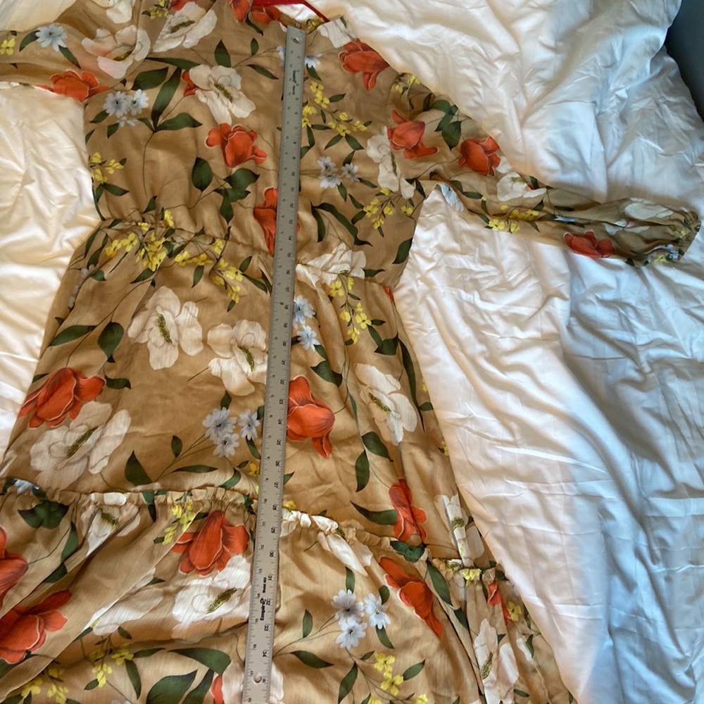 Lost + Wander Size M Floral Beige Orange, yellow, Long Maxi dress So Pretty! - Picture 10 of 12